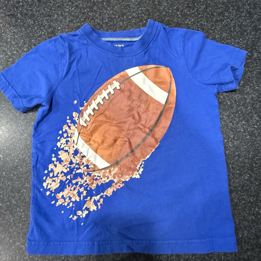 Carter's 3T Blue Tee with Football Design